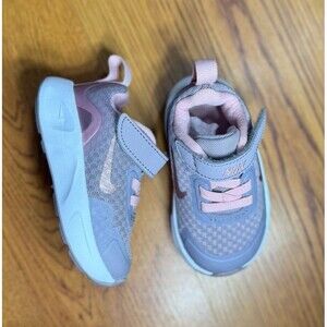 Nike Wearallday TD Light Violet Ore Baby‎ Size 3C Sneakers, Stretch Hook & Loop